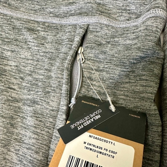 NWT The North Face Women's Canyonlands Pullover Crop | Size Large | Heather Gray - Picture 4 of 7